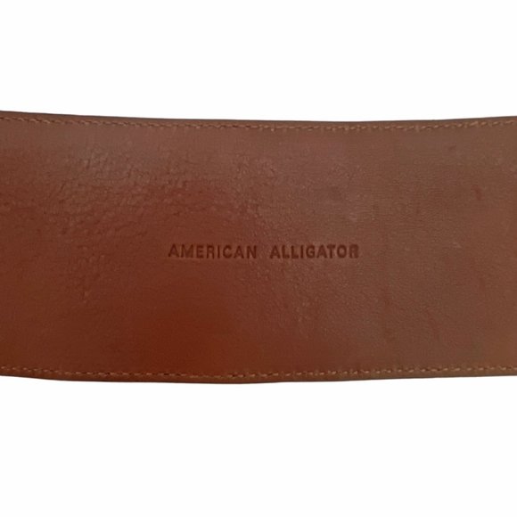Ralph Lauren Brown Alligator Wide Trench Buckle Belt / Sz M main image 4